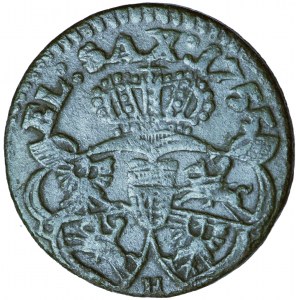 Polska (Saksonia), August III, Korona, grosz miedziany 1755, mennica nieustalona