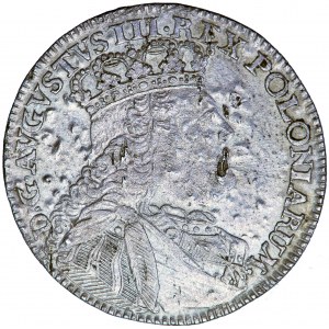 Polska (Saksonia), August III, Korona, tynf (ort, tymf) 1754, men. Lipsk, E.D. Croll