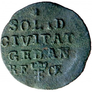 Polska, August III, Gdańsk, szeląg 1761, men. Gdańsk, R. E. Oeckermann