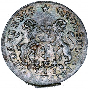 Polska, August III, Gdańsk, trojak 1755, men. Gdańsk