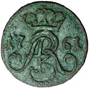 Polska, August III, Toruń, szeląg 1761, men. Toruń