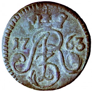 Polska, August III, Toruń, szeląg 1763, men. Toruń