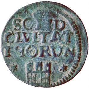 Polska, August III, Toruń, szeląg 1763, men. Toruń