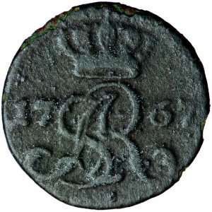 Polska, Stanisław August, Korona, szeląg 1767, men. Warszawa, P. M. Gartenberg