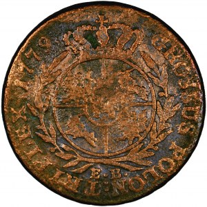 Polska, Stanisław August, Korona, trojak 1779, men. Warszawa, E. Brenn