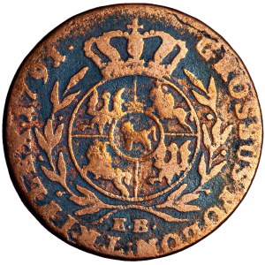 Polska, Stanisław August, Korona, trojak 1791, men. Warszawa, E. Brenn (leg. łacińska)