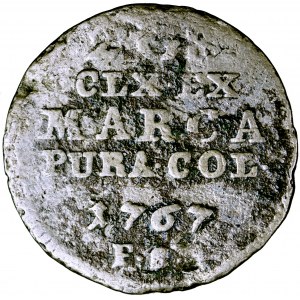 Polska, Stanisław August, Korona, półzłotek 1767, men. Warszawa, F. Sylm