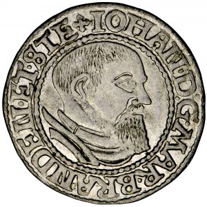 Śląsk, Księstwo Krośnieńskie, Jan z Kostrzyna, grosz 1546, men. Krosno