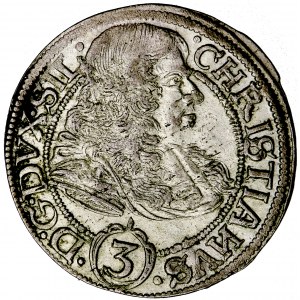 Śląsk-Legnica-Brzeg, Krystian (Chrystian), grosz (3 krajcary) 1669, men. Brzeg, Ch. Brettschneider