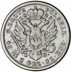 Polska, Królestwo kongresowe, Aleksander I, 2 złote 1825, men. Warszawa, Jakub Benike