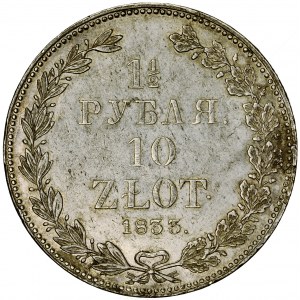 Polska, zabór rosyjski, 1 1/2 rubla = 10 złotych 1833, men. Petersburg, N. Graczow