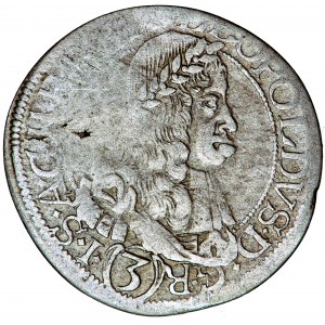 Niemcy, Austria Dolna, Leopold I, grosz (3 krajcary) 1666, men. Wiedeń, Franz Faber