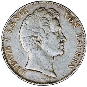 Niemcy, Bawaria, Ludwik I, 3 1/2 guldena 1845, men. Monachium, C. Voigt
