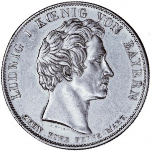 Niemcy, Bawaria, Ludwik I, talar konwencyjny 1828, Błogosławieństwo Niebios, men. Monachium, C. Voigt