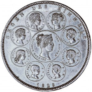 Niemcy, Bawaria, Ludwik I, talar konwencyjny 1828, Błogosławieństwo Niebios, men. Monachium, C. Voigt