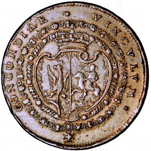 Francja, Ludwik XIV, żeton na nadanie Janowi III Orderów Św. Michała i Ducha Świętego, b.d. (1675/6), men. Montpellier