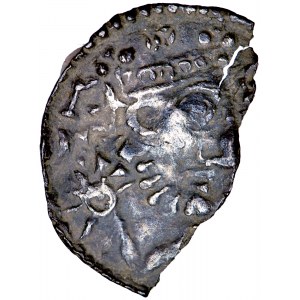 Niemcy, Szwabia, król Henryk II, denar, men. Augsburg, 1009-24