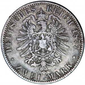 Prusy, Wilhelm I, 2 marki 1877, men. Berlin