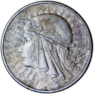 II Rzeczpospolita Polska, 10 złotych 1932, głowa kobiety, men. Londyn