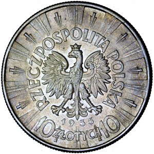 II Rzeczpospolita Polska, 10 złotych 1935, Józef Piłsudski, men. Warszawa