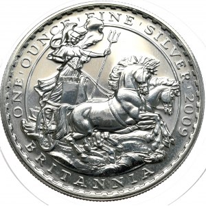 Wielka Brytania, Brytania 2009, 1 oz, 1 uncja Ag 999