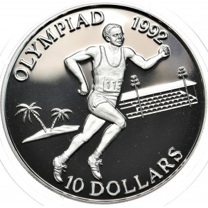 Wyspy Salomona, 10 Dolarów, 1991r., Olimpiada w Barcelonie 1992