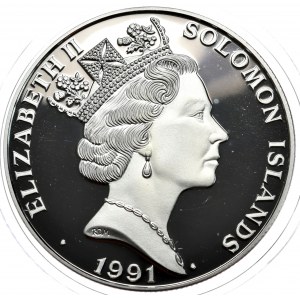 Wyspy Salomona, 10 Dolarów, 1991r., Olimpiada w Barcelonie 1992