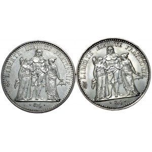 Francja, 10 franków Herkules 1965 i 1968, zestaw 2 szt.