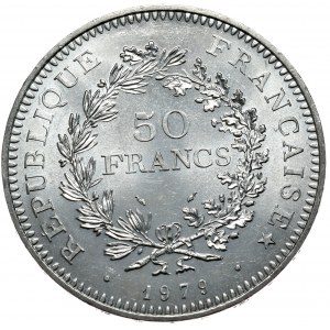 Francja, 50 franków, 1979r., Herkules, rzadszy rocznik