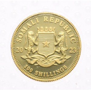 Somalia, Słoń, 1/10 oz. Au, 2023r.