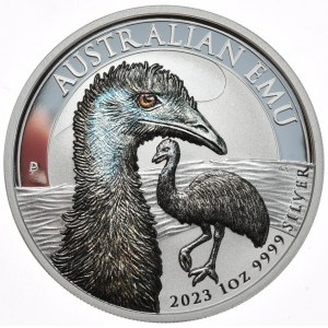 Australia, $1, 2023. Emu color