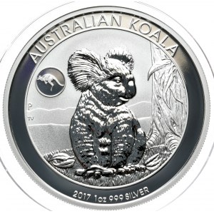 Australia, koala 2017, 1 oz, 1 uncja Ag 999, Privy mark Kangur