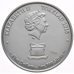 Tokelau, 5 Dolarów, 2015r., Rekin