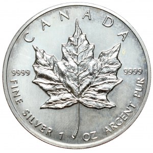 Kanada, Liść klonu 1990r., 1oz., srebro 999