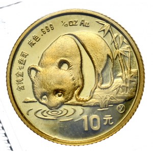 Chiny, Panda, 1/10 oz Au, 1987r. w oryginalnej zgrzewce