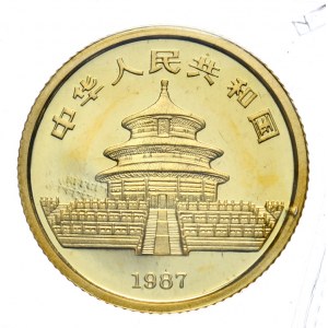 Chiny, Panda, 1/10 oz Au, 1987r. w oryginalnej zgrzewce