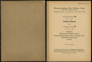 Helbing Otto, Verstegerungs-Katalog 86. Antike Münzen, Versteigerungs-Katalog 87. Mittelalter, Weltliche und Geistliche ...