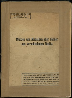 Merzbacher Eugen, Münzen und Medaillen aller Länder aus verschiedenem Besitz, 7.01.1914, München