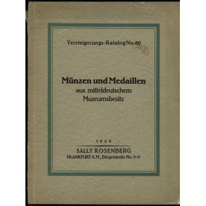 Rosenberg Sally, Münzen und Medaillen aus mitteldeutschem Muzeumsbesitz, 19.04.1926, Frankfurt am Main