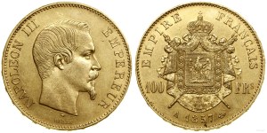 Francie, 100 franků, 1857 A, Paříž
