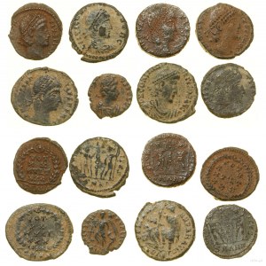 Římská říše, lot 8 x follis, 4. století n. l., různé mincovny