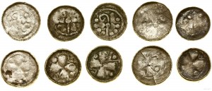 Allemagne, série de 5 deniers croisés, 10e / 11e siècle.