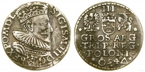 Polonia, trojak, 1594, Malbork