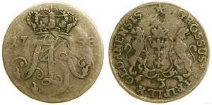 Polsko, trojak, 1758, Gdaňsk