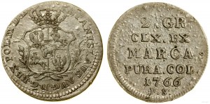 Poľsko, pol zlotého (2 groše), 1766 FS, Varšava