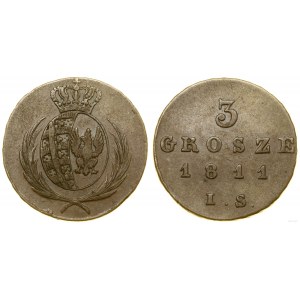 Pologne, 3 grosze, 1811 IS, Varsovie