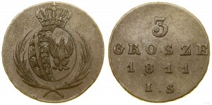 Pologne, 3 grosze, 1811 IS, Varsovie