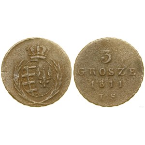 Pologne, 3 grosze (trojak), 1811 IS, Varsovie