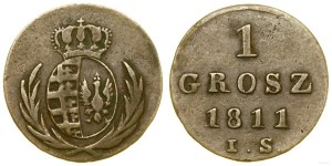 Polonia, 1 grosz, 1811 IS, Varsavia