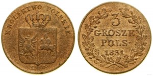 Poland, 3 Polish pennies, 1831, Warsaw